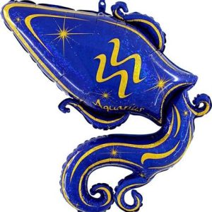 Zodiac Aquarius, blue