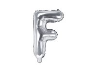 Foil balloon letter «F», silver