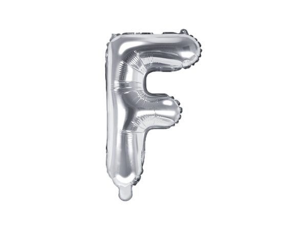Foil balloon letter «F», silver