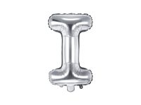 Foil balloon letter «I», silver