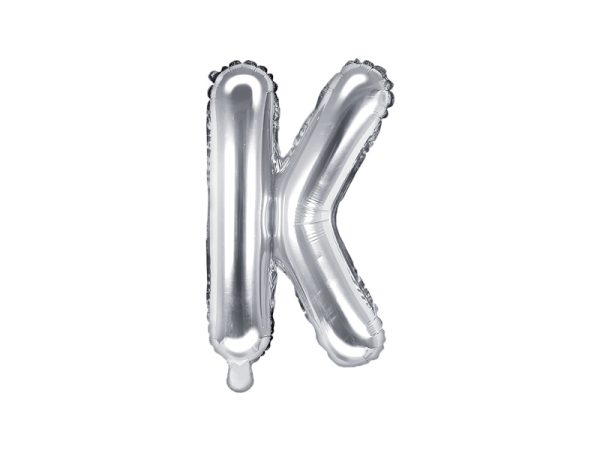 Foil balloon letter «K», silver