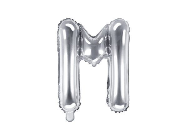 Foil balloon letter «M», silver