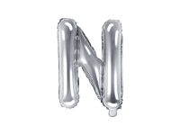 Foil balloon letter «N», silver