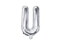 Foil balloon letter «U», silver