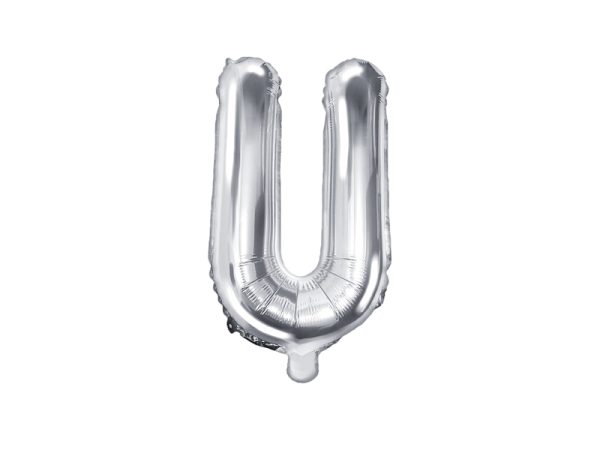 Foil balloon letter «U», silver