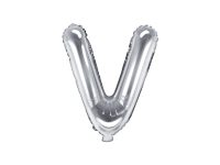 Foil balloon letter «V», silver
