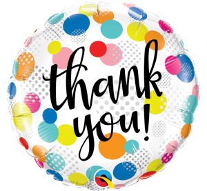 «Thank You!» ümmargune, konfetti