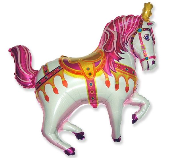 Foil balloon «The Circus Horse», pink