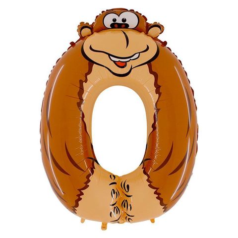 Foil balloon "NUMBER 0 GORILLA"
