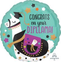 Фольгированный шар «Congrats on Your Dipllama»