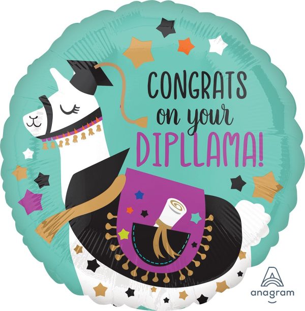 Foil balloon «Congrats on Your Dipllama»