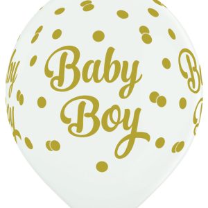 Õhupall trükipildiga «Baby Boy» valge, matt