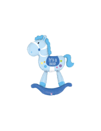 Foil balloon, rocking horse «IT´S A BOY», blue