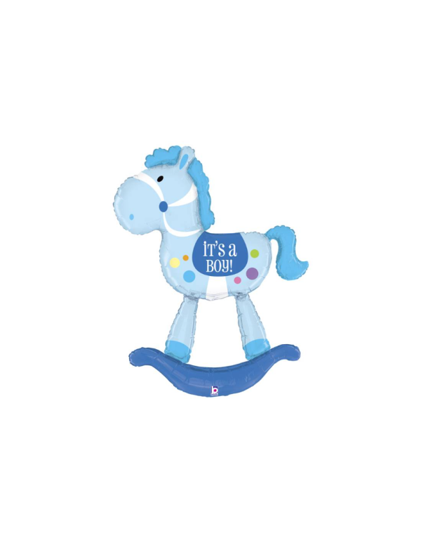 Foil balloon, rocking horse «IT´S A BOY», blue