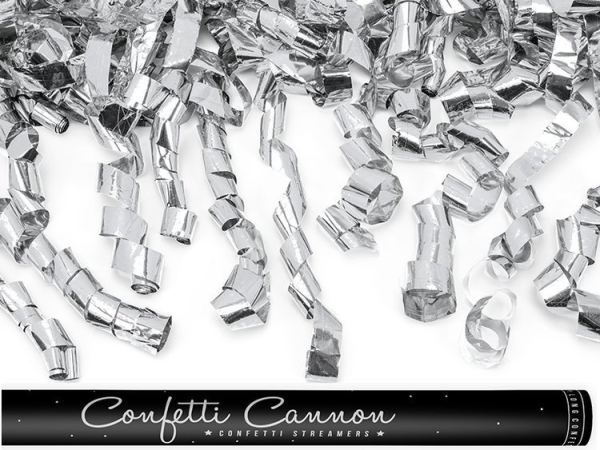 Confetti cannon "SILVER SPIRALS"