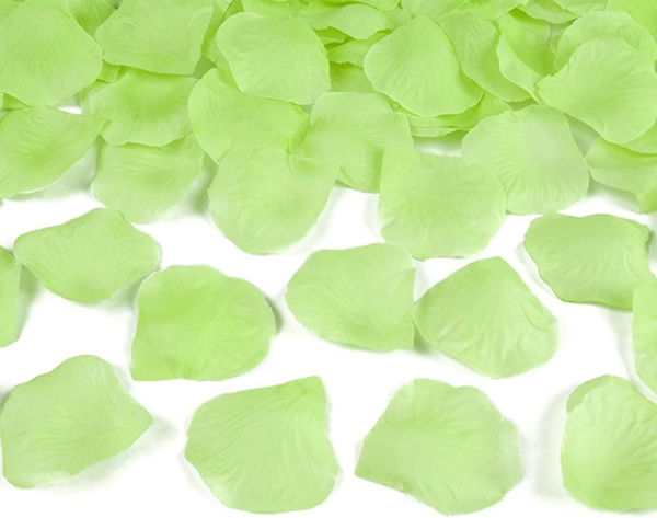 Rose petals, light green