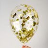 Crystal clear with confetti "gold stars"