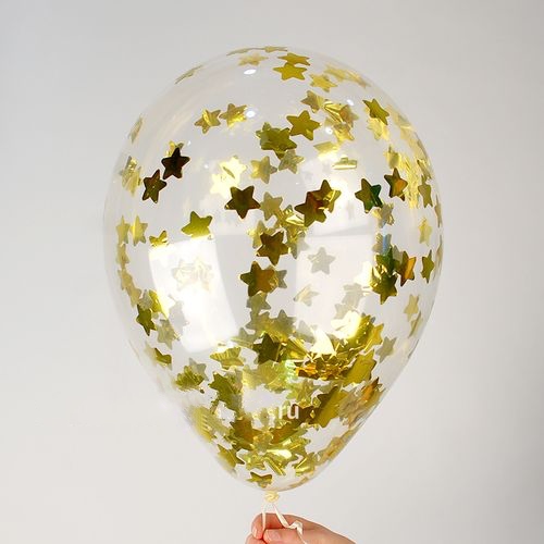 Crystal clear with confetti "gold stars"