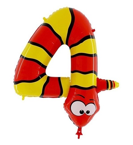 madu Foil balloon "NUMBER 4 SNAKE"
