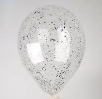 Crystal clear with confetti "silver glitters"