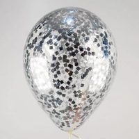 Crystal clear with confetti "silver squares"