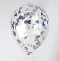 Crystal clear with confetti "silver stars"