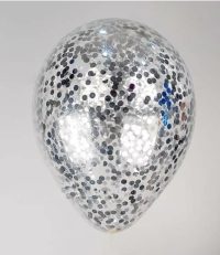 Crystal clear with confetti "silver circles"