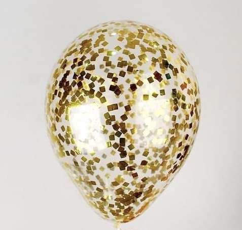 ohupall-konfettidega-kuldsed-ruudud Crystal clear with confetti "gold squares"