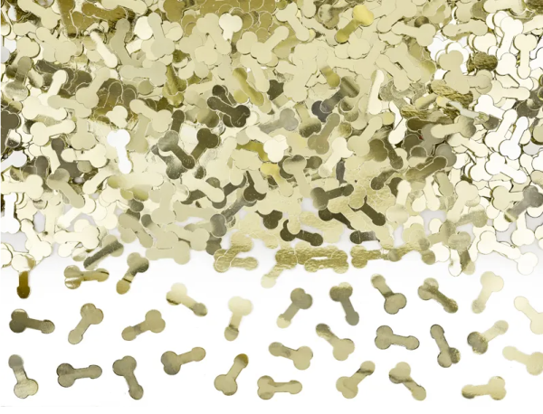 Confetti, penis shaped, golden