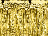 Party curtains, golden metallic