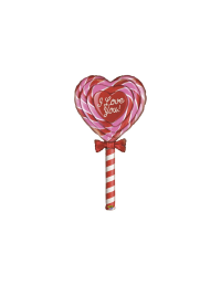 Foil balloon «I LOVE YOU», lollipop