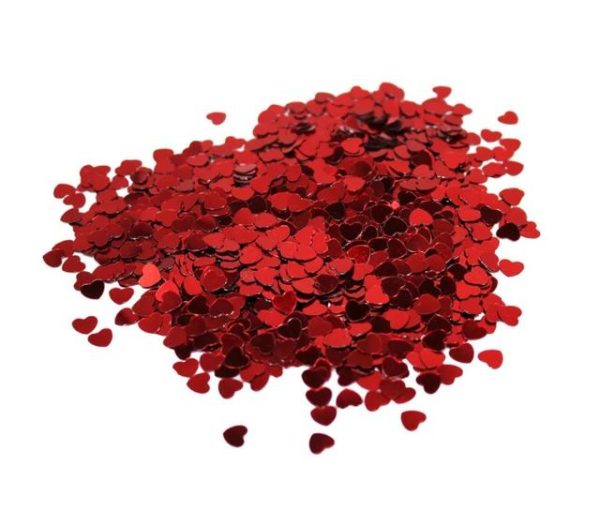 punased-sodamed-kohfetti-ohupall Läbipaistev konfettidega "punased südamed"