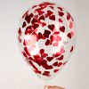 punaste-sudametega-konfetti-ohupall Crystal clear with confetti "red hearts"