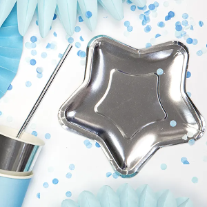 Joogikõrred paberist "TÄHED", hõbedased