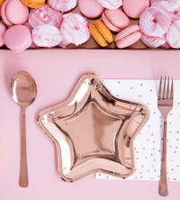 Paper plates "STAR", rose gold