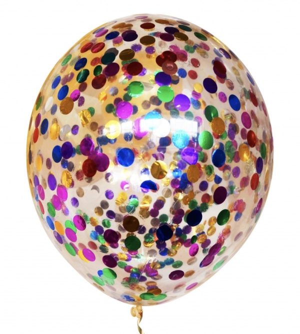 Crystal clear with confetti "multicolor circles"